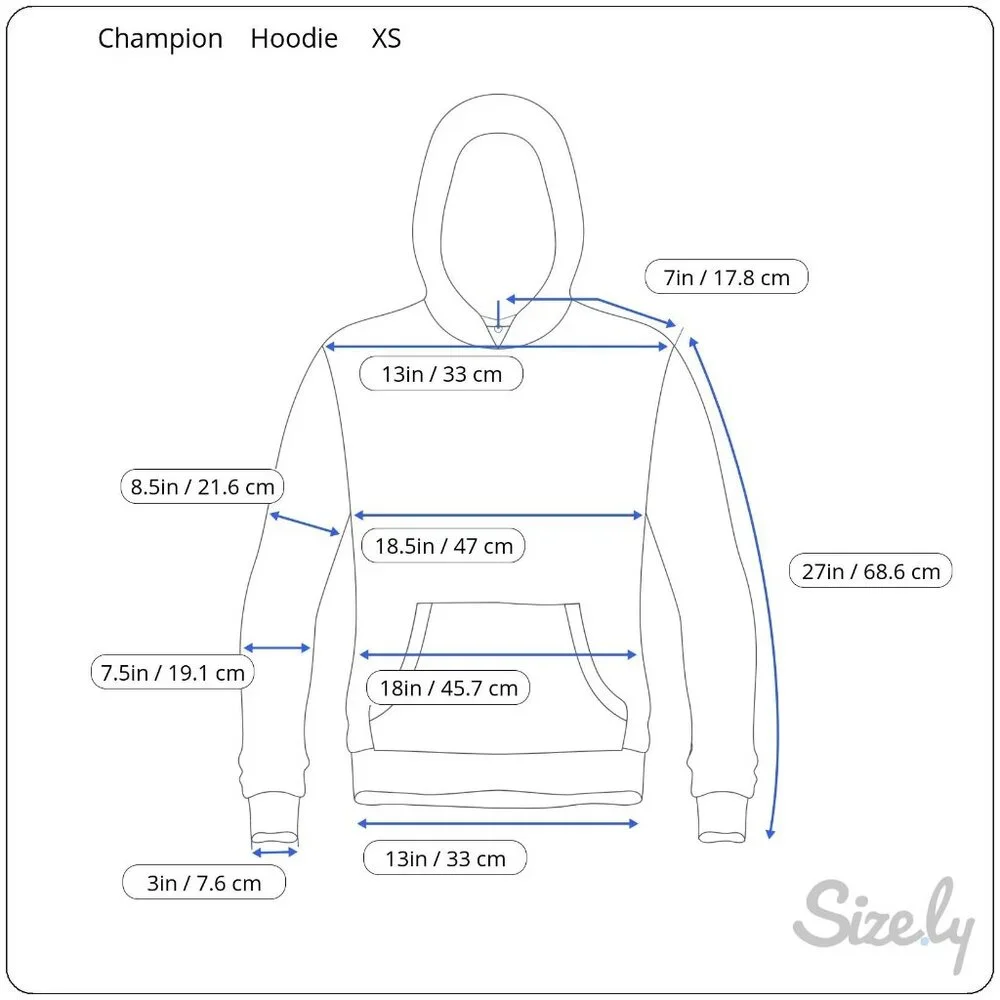 Vintage Champion Reverse Weave Hoodie All Over Print Blue XS Small Logo - Picture 9 of 9